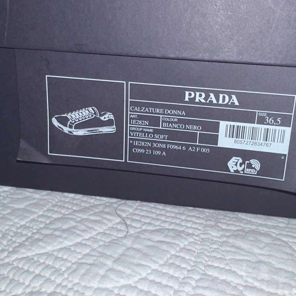 Prada White Leather Sneakers – Like New – Size 36.5 - Picture 5 of 7